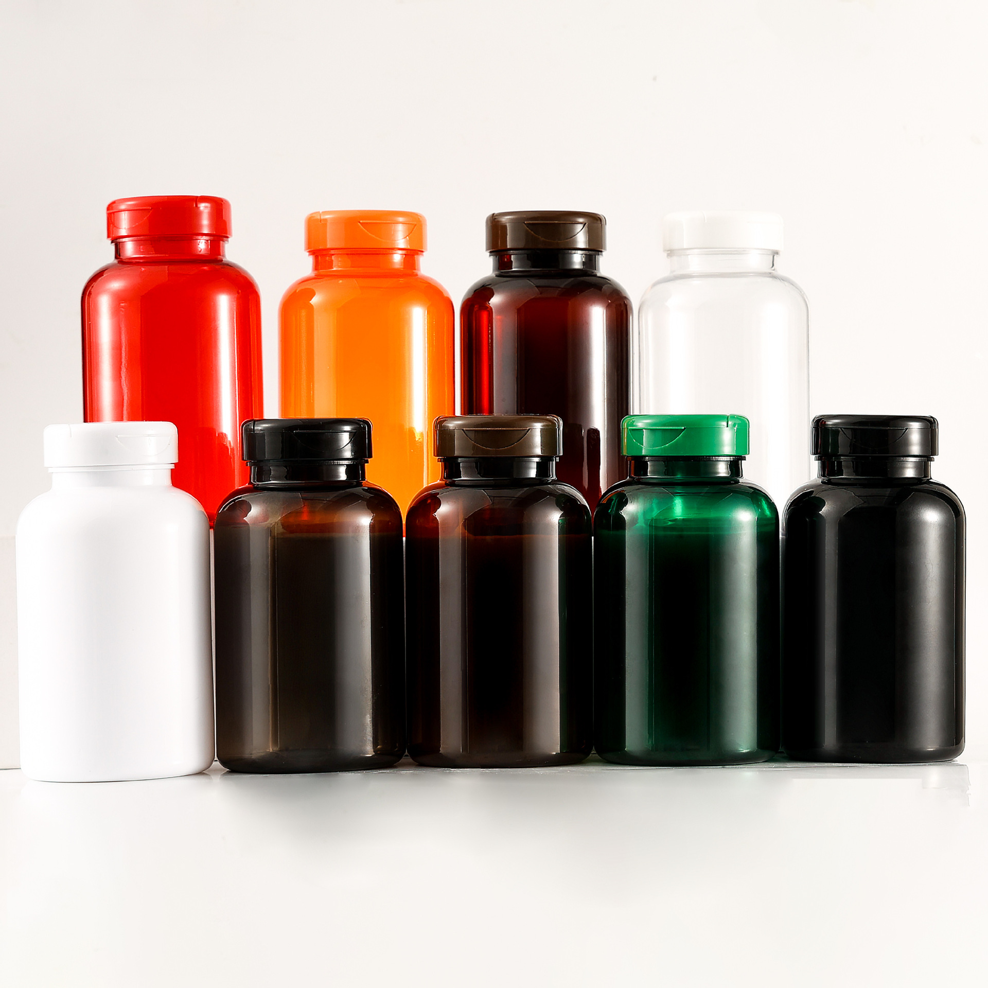 300ml capsule bottle flip cap powder food packaging plastic medicine bottle empty bottle
