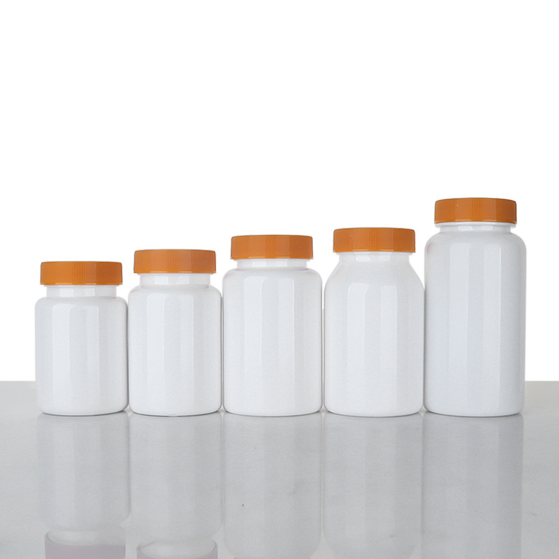 80-150ml white plastic bottle striped cover capsule packaging bottle plastic empty bottle printed text bottle sticker maca