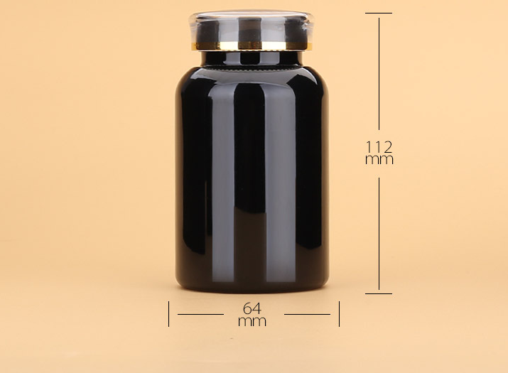 High-grade light-proof black capsule bottle 250cc Cordyceps Maca large capacity packaging sample bottle empty bottle