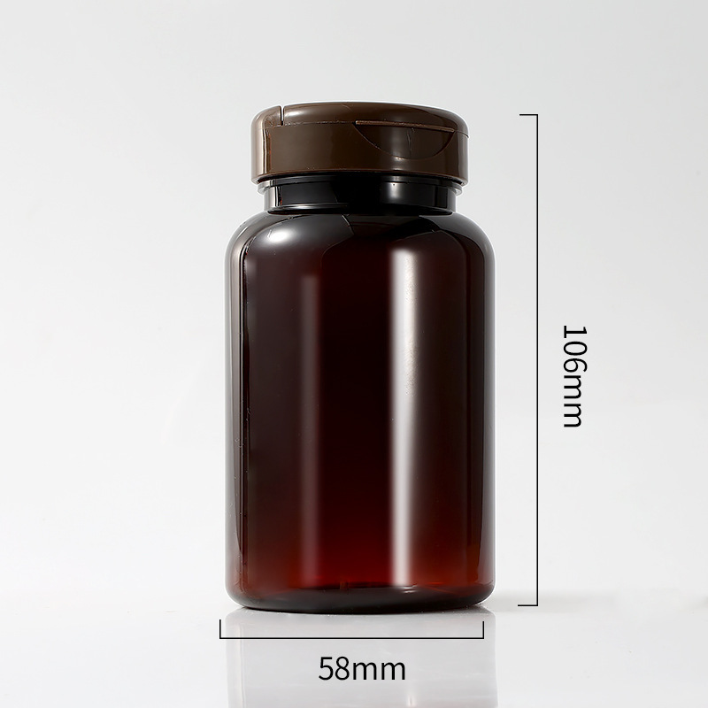 PET200ml health care product bottle flip cap plastic capsule bottle cordyceps saffron bottle medicine bottle
