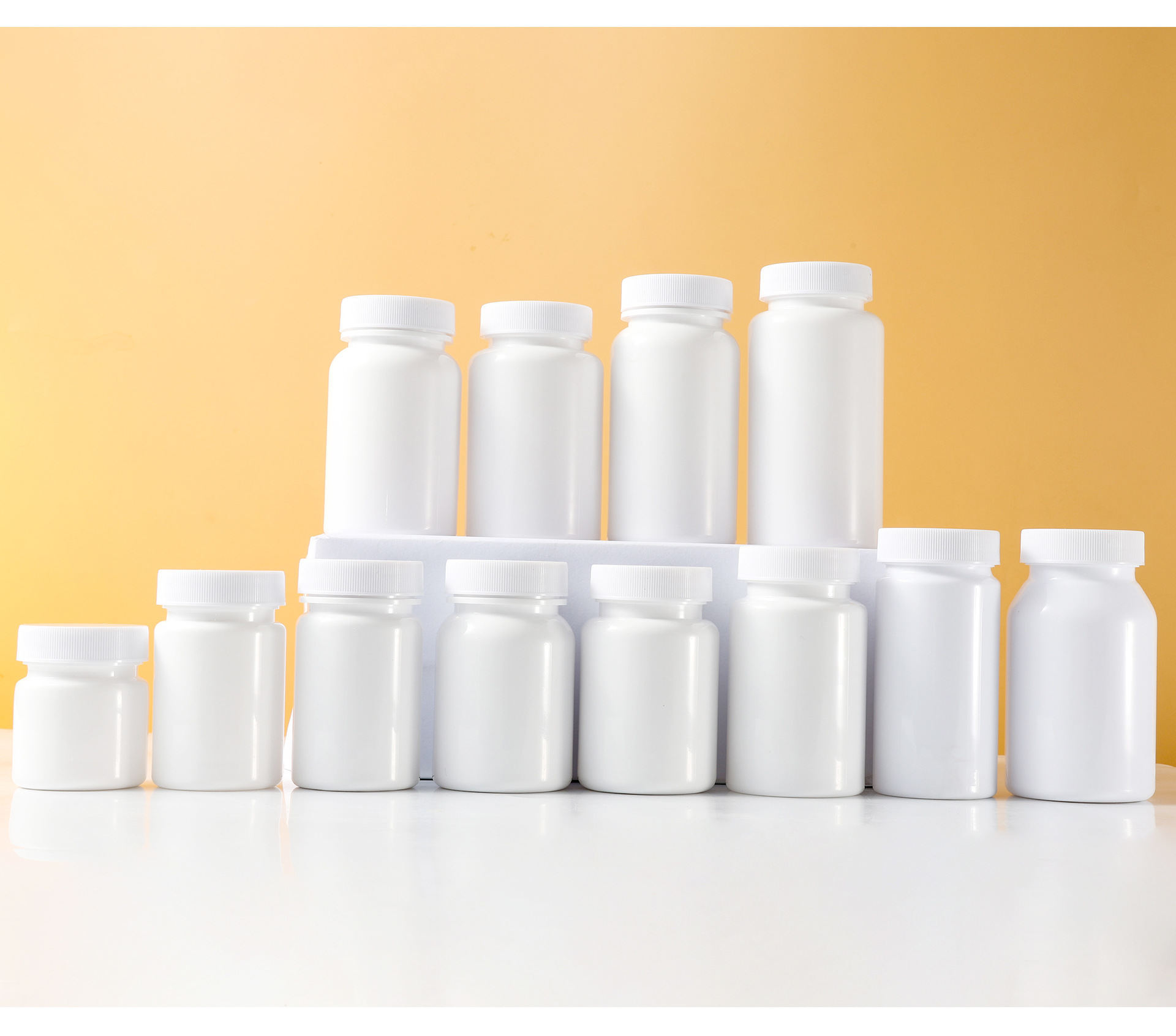 PET30-300ml white capsule bottle flip cover powder food grade sub-bottle thickened
