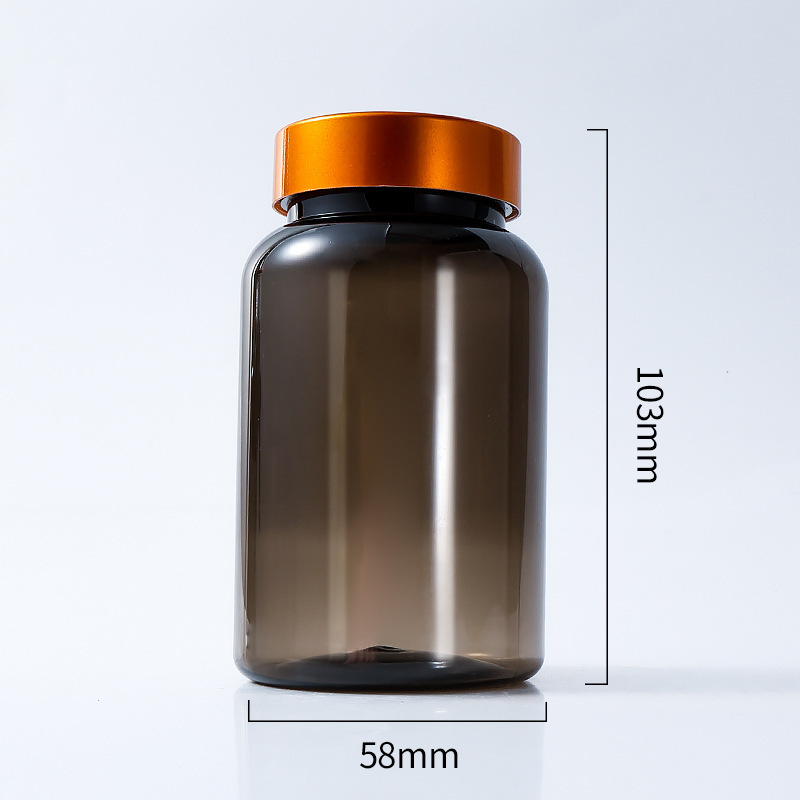 Food grade PET 200ml capsule bottle with single layer cover plastic Cordyceps powder empty medicine bottle thickened