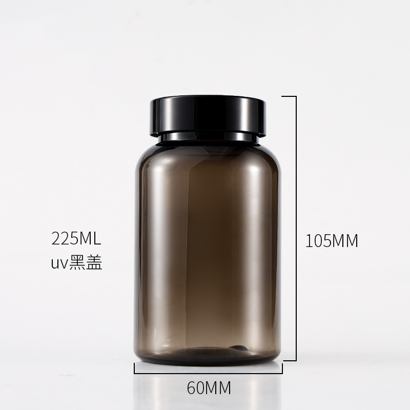 Health care product packaging bottle 175mlpet black bottle 200ml capsule tablet green light-proof food grade plastic bottle
