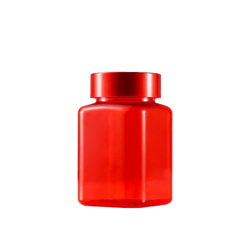 90ml square plastic bottle PET transparent square bottle with cover sample bottle capsule powder sub-bottle 90 ml