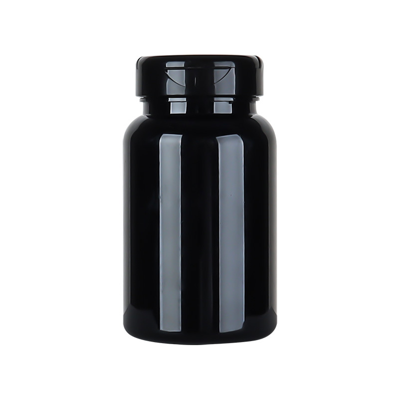 175ML black plastic bottle large capacity wide mouth PP flip cover capsule pill health care product bottle medicine packaging bottle