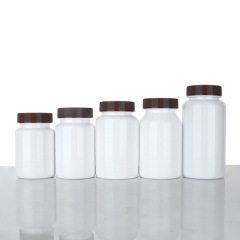 80-150ml white plastic bottle striped cover capsule packaging bottle plastic empty bottle printed text bottle sticker maca
