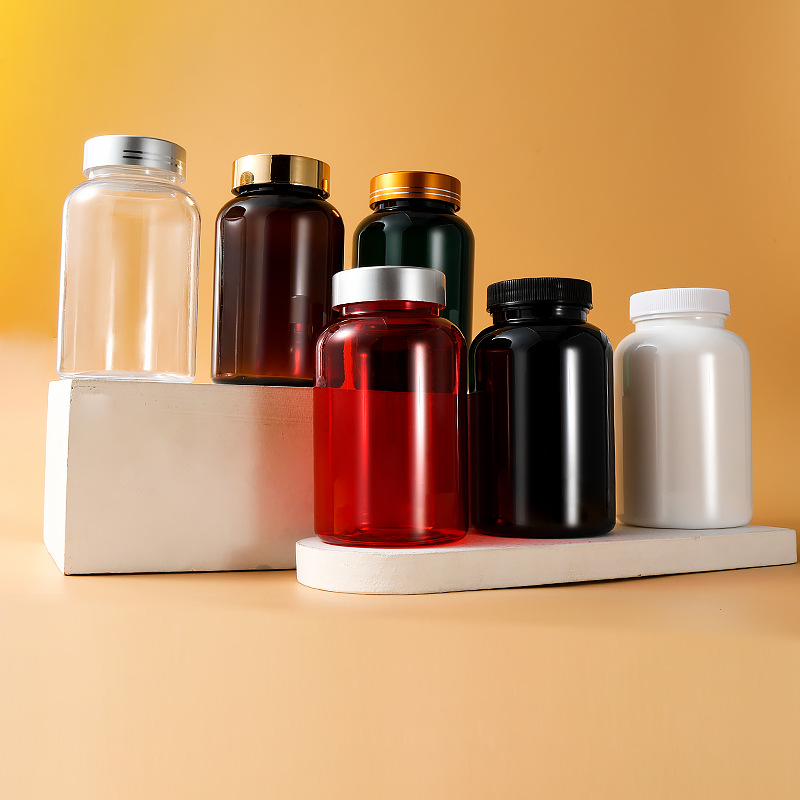 250ml food grade capsule bottle PET plastic sealed bottle single layer cover health care product bottle empty medicine bottle