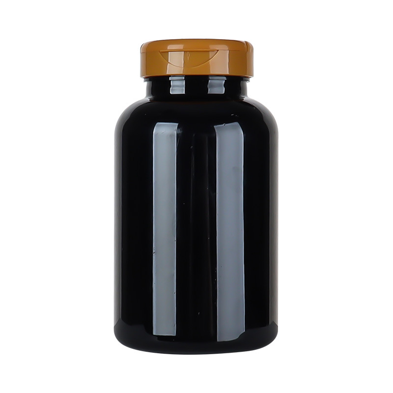 300ML black high-grade maca vitamin tablet health care product bottle light-proof bottle flip-top capsule pill bottle