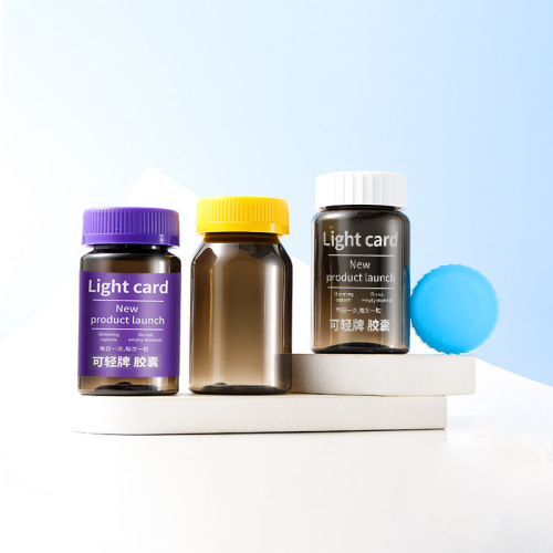 Small bottle semi-transparent black 80-150ml capsule bottle press screw cap food grade medicine bottle plastic bottle medicine bottle