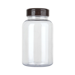 PET 250ML plastic transparent packaging solid plastic bottle large empty bottle medicine bottle capsule tablet flip cover