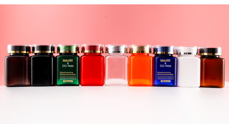 90ml square plastic bottle PET transparent square bottle with cover sample bottle capsule powder sub-bottle 90 ml