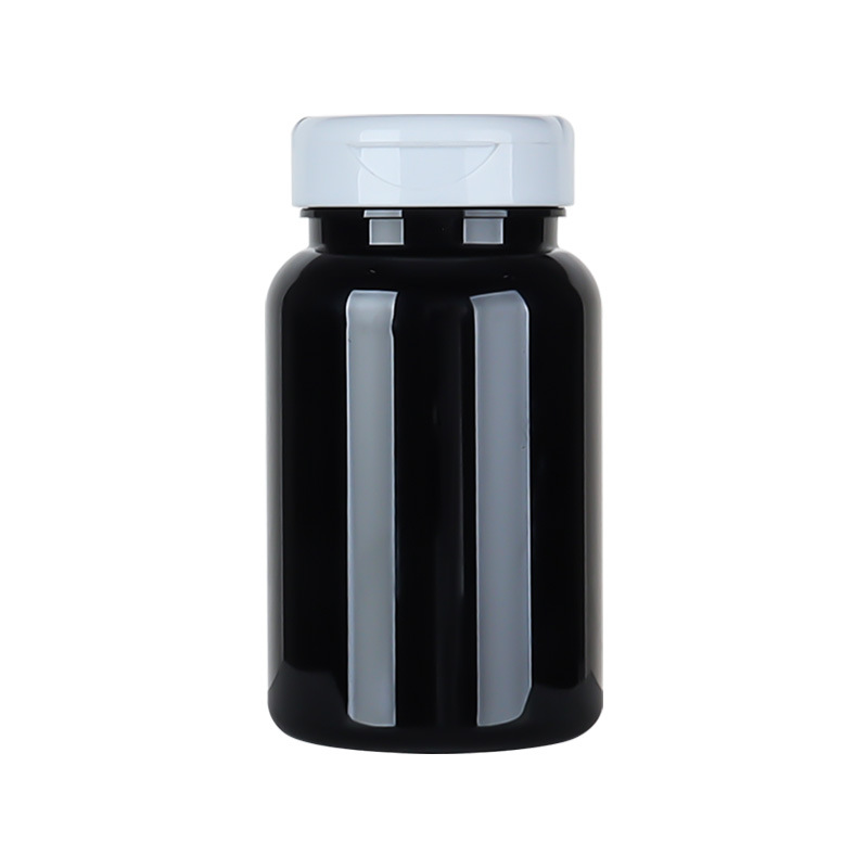 175ML black plastic bottle large capacity wide mouth PP flip cover capsule pill health care product bottle medicine packaging bottle