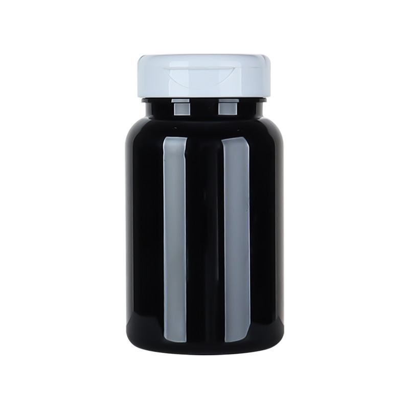 175ML black plastic bottle large capacity wide mouth PP flip cover capsule pill health care product bottle medicine packaging bottle