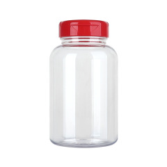 PET 250ML plastic transparent packaging solid plastic bottle large empty bottle medicine bottle capsule tablet flip cover