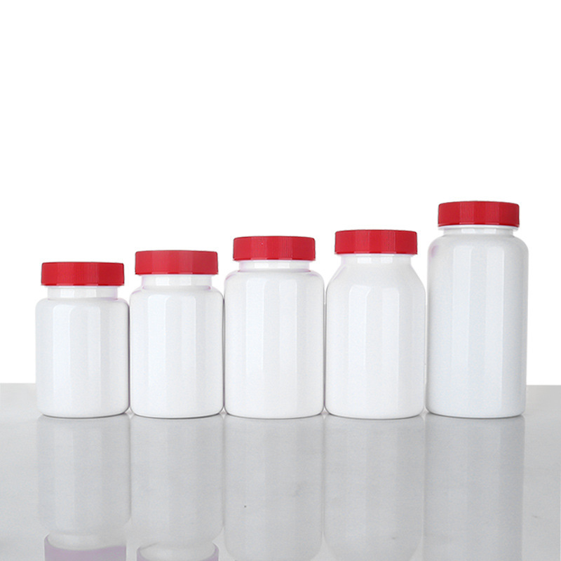 80-150ml white plastic bottle striped cover capsule packaging bottle plastic empty bottle printed text bottle sticker maca