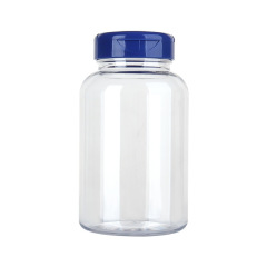 PET 250ML plastic transparent packaging solid plastic bottle large empty bottle medicine bottle capsule tablet flip cover