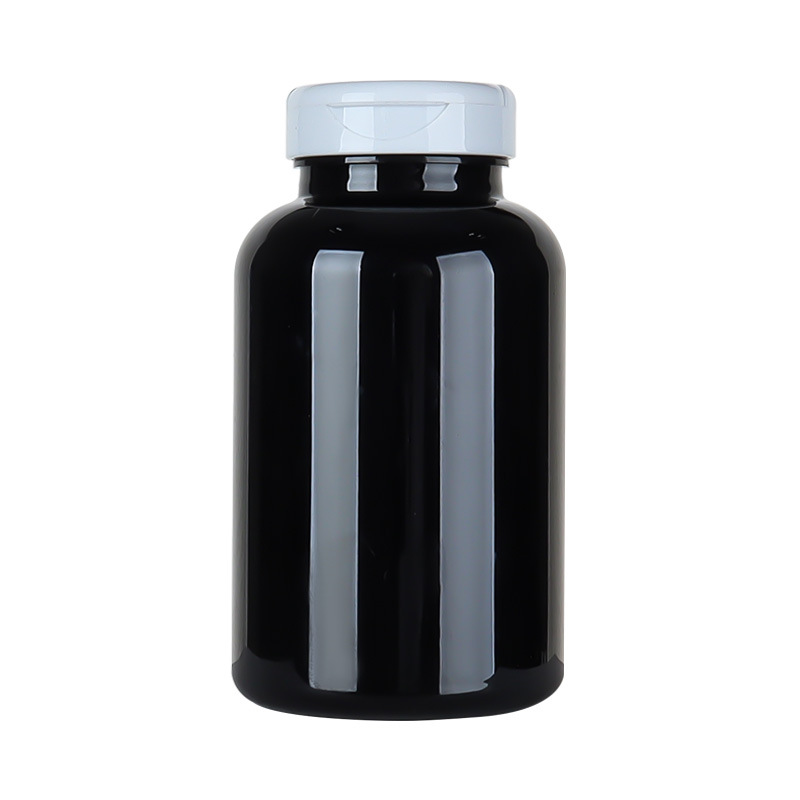 300ML black high-grade maca vitamin tablet health care product bottle light-proof bottle flip-top capsule pill bottle