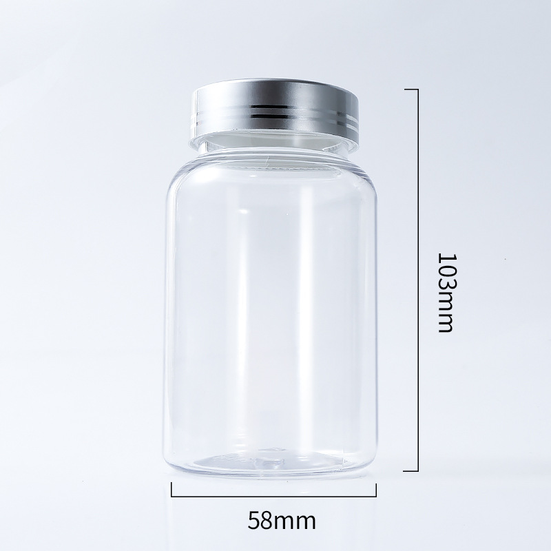 Food grade PET 200ml capsule bottle with single layer cover plastic Cordyceps powder empty medicine bottle thickened