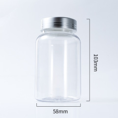 Food grade PET 200ml capsule bottle with single layer cover plastic Cordyceps powder empty medicine bottle thickened