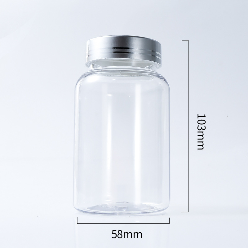 Food grade PET 200ml capsule bottle with single layer cover plastic Cordyceps powder empty medicine bottle thickened