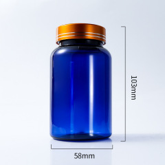 Food grade PET 200ml capsule bottle with single layer cover plastic Cordyceps powder empty medicine bottle thickened