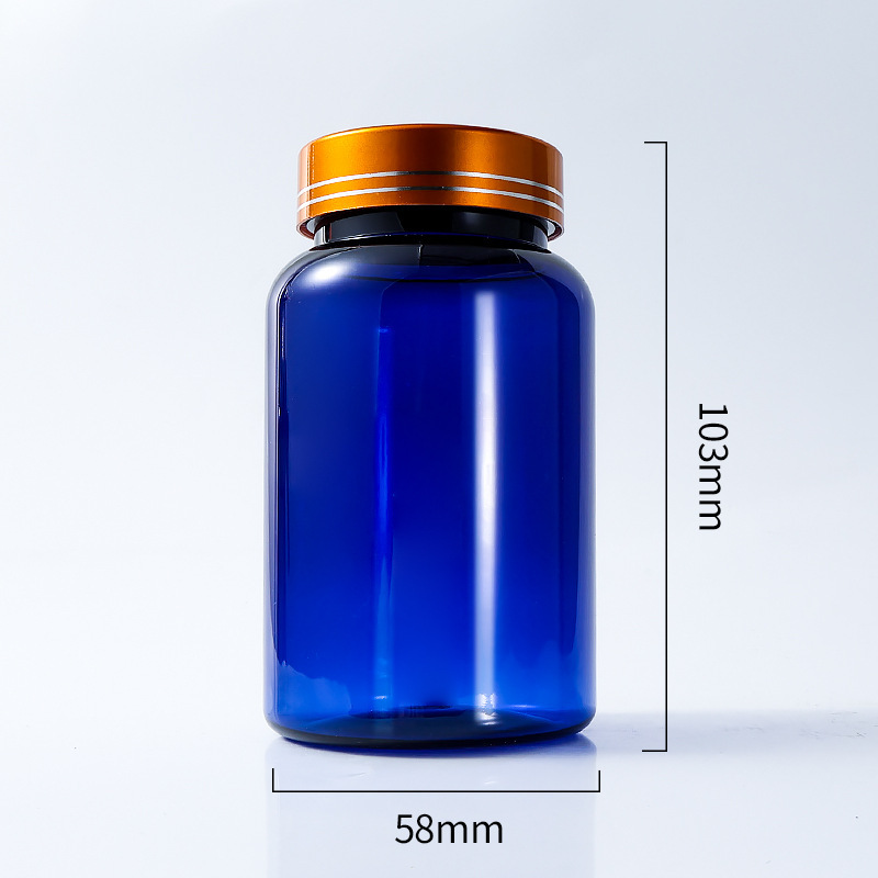 Food grade PET 200ml capsule bottle with single layer cover plastic Cordyceps powder empty medicine bottle thickened
