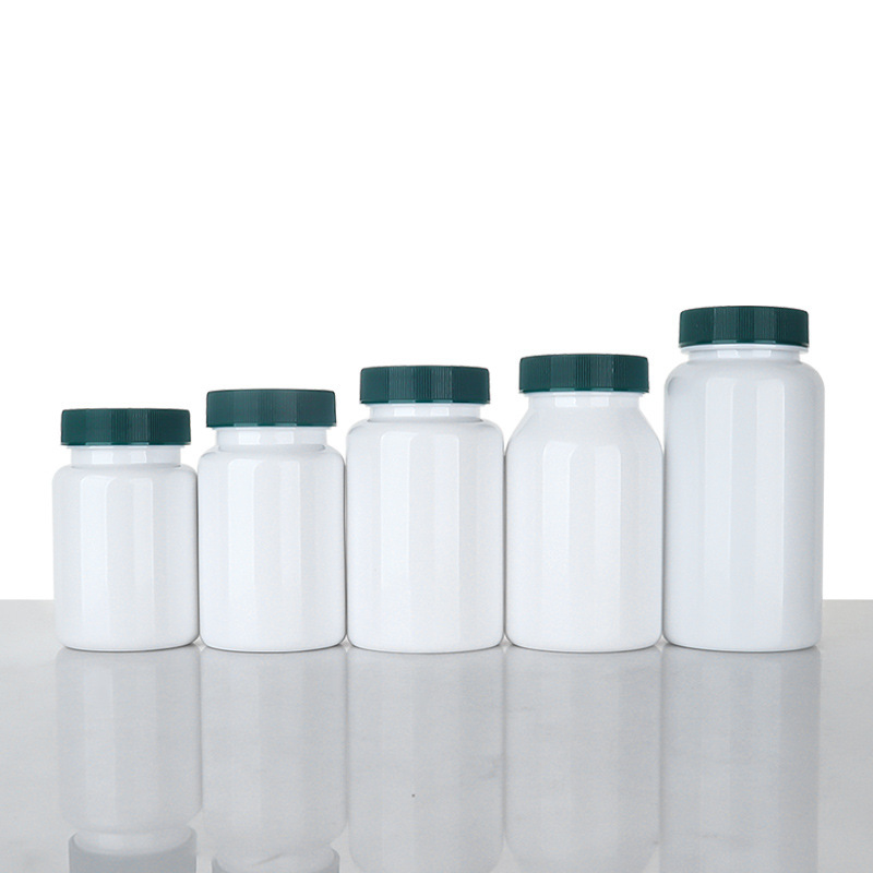 80-150ml white plastic bottle striped cover capsule packaging bottle plastic empty bottle printed text bottle sticker maca