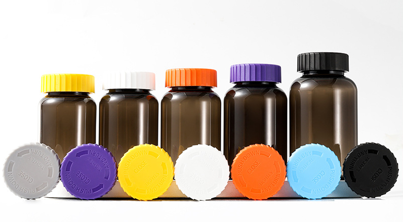 175-300ml black capsule bottle gear pressure screw cap food grade bottle health care product bottle