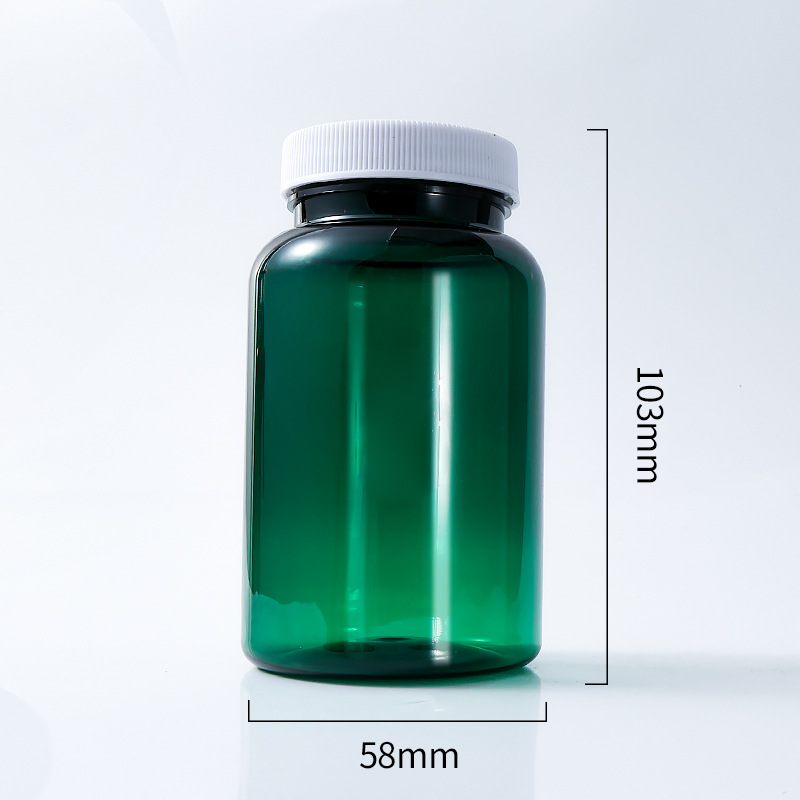 Food grade PET 200ml capsule bottle with single layer cover plastic Cordyceps powder empty medicine bottle thickened
