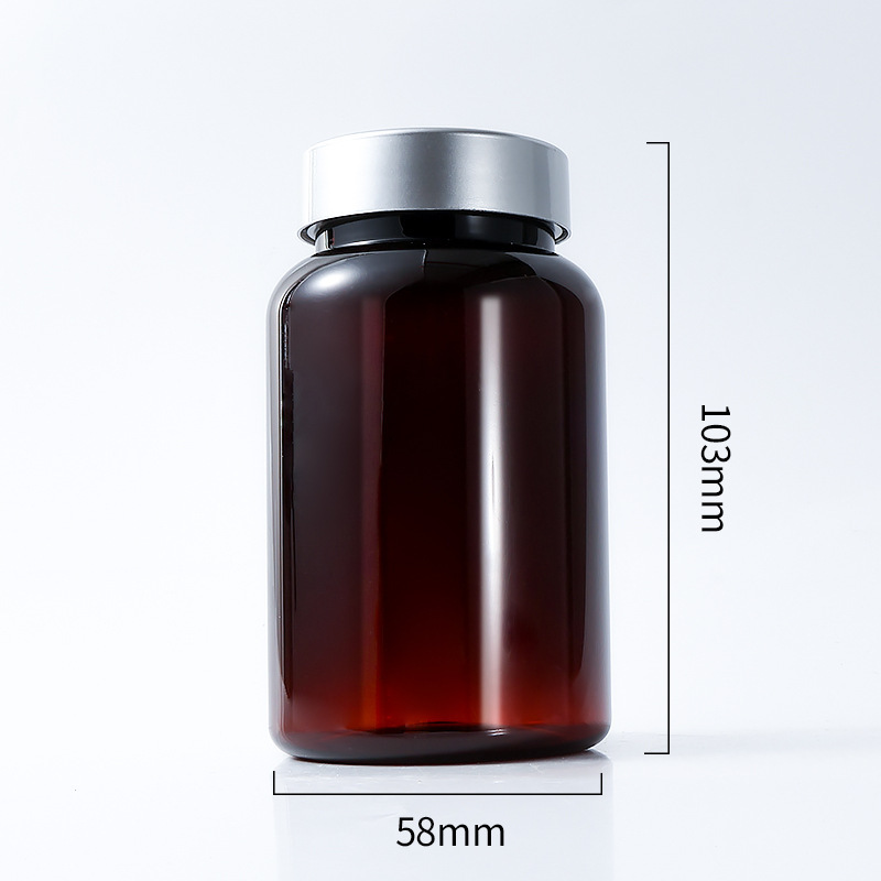 Food grade PET 200ml capsule bottle with single layer cover plastic Cordyceps powder empty medicine bottle thickened