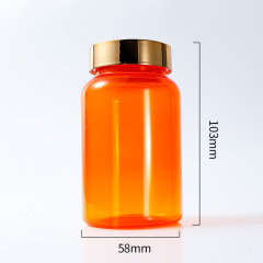 Food grade PET 200ml capsule bottle with single layer cover plastic Cordyceps powder empty medicine bottle thickened