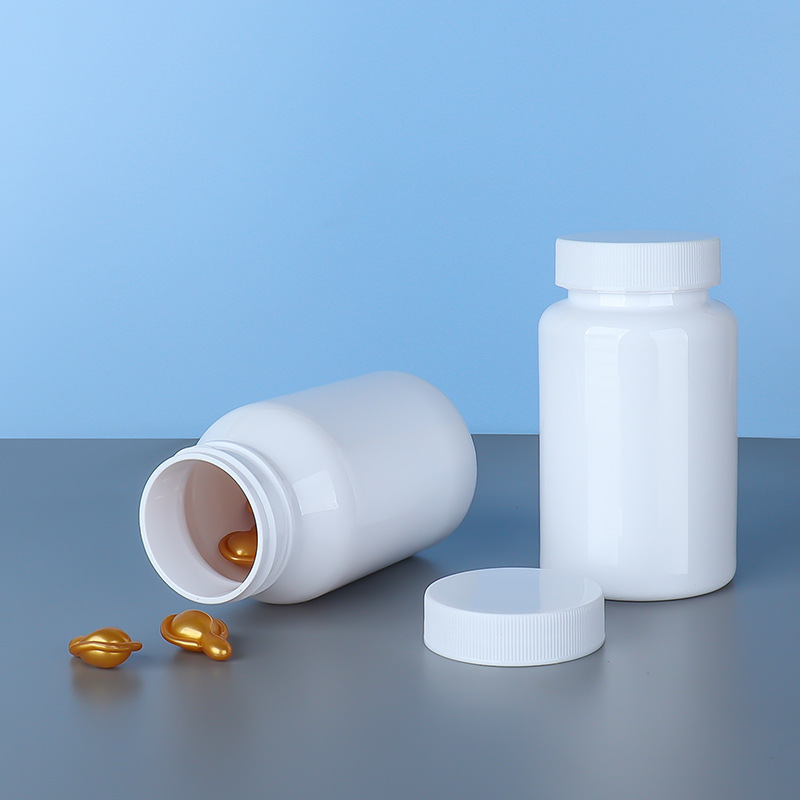80-150ml white plastic bottle striped cover capsule packaging bottle plastic empty bottle printed text bottle sticker maca