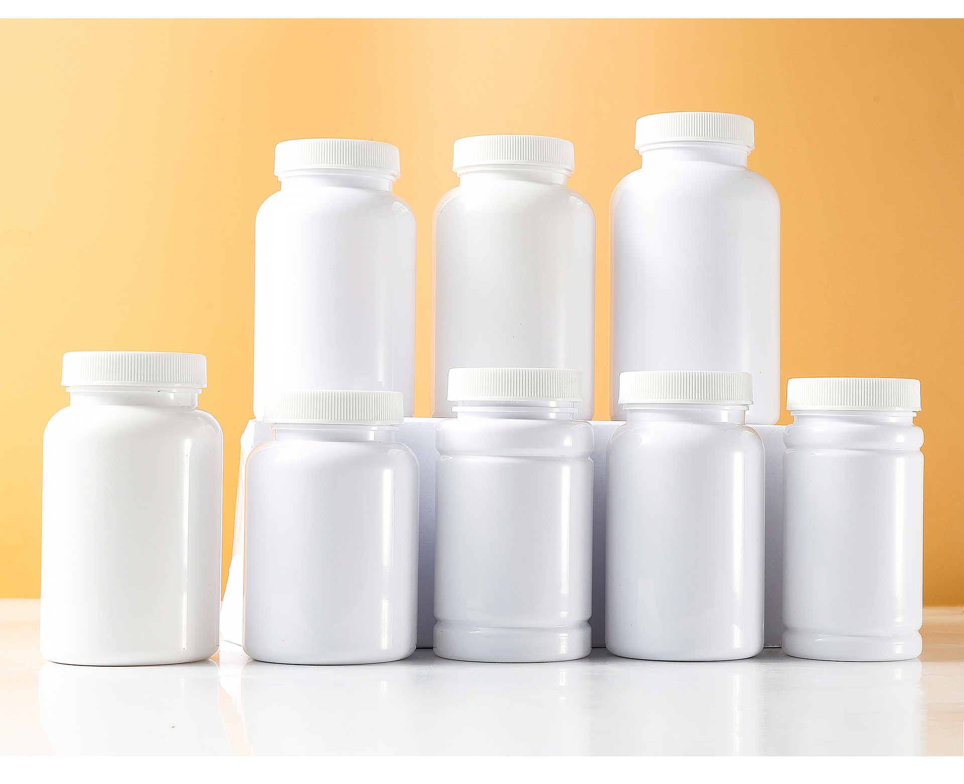 PET30-300ml white capsule bottle flip cover powder food grade sub-bottle thickened