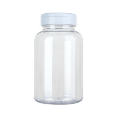 PET 250ML plastic transparent packaging solid plastic bottle large empty bottle medicine bottle capsule tablet flip cover