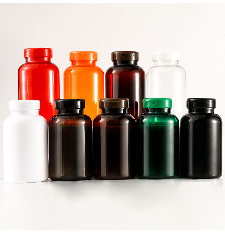 300ml capsule bottle flip cap powder food packaging plastic medicine bottle empty bottle