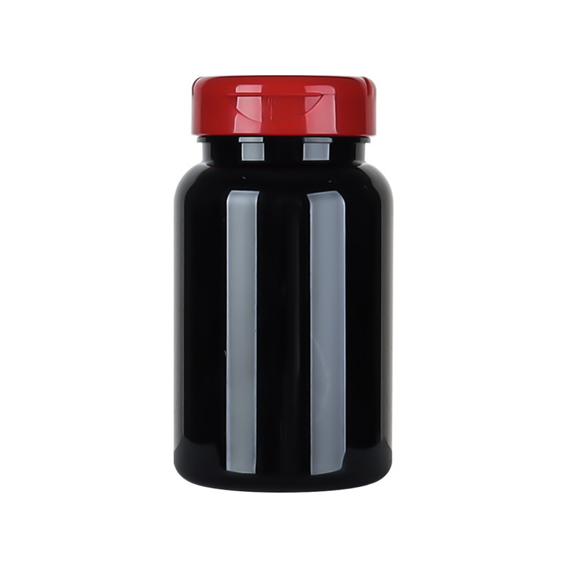 175ML black plastic bottle large capacity wide mouth PP flip cover capsule pill health care product bottle medicine packaging bottle