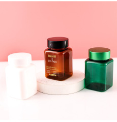 90ml square plastic bottle PET transparent square bottle with cover sample bottle capsule powder sub-bottle 90 ml