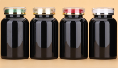 High-grade light-proof black capsule bottle 250cc Cordyceps Maca large capacity packaging sample bottle empty bottle