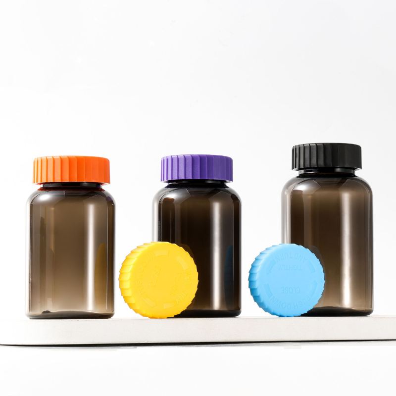 175-300ml black capsule bottle gear pressure screw cap food grade bottle health care product bottle