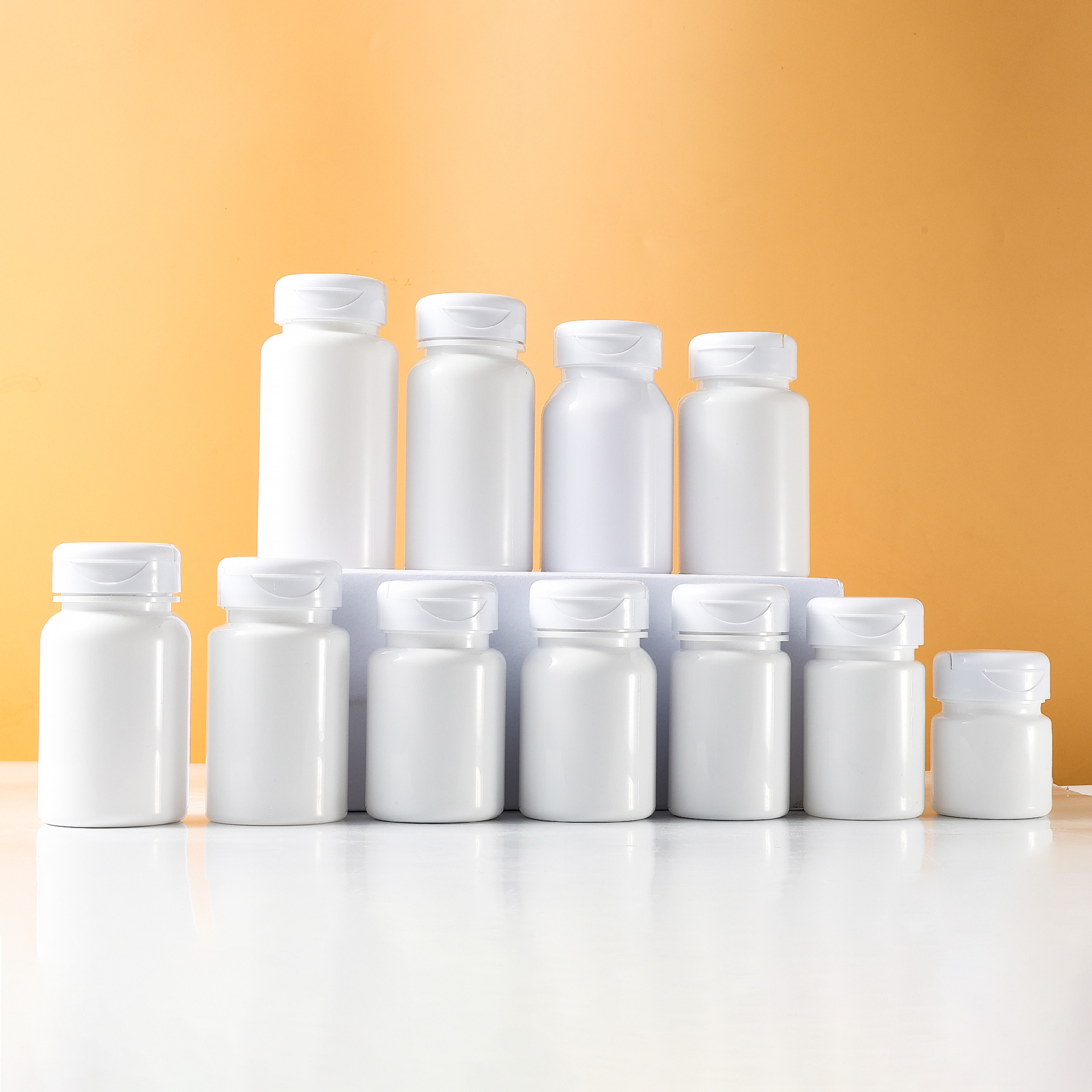 PET30-300ml white capsule bottle flip cover powder food grade sub-bottle thickened