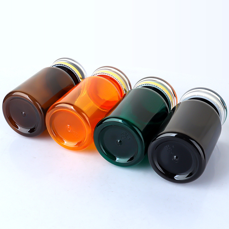 120ML oblique shoulder crown cap health care product bottle light-proof empty medicine bottle capsule cordyceps sub-packaging sample bottle large capacity
