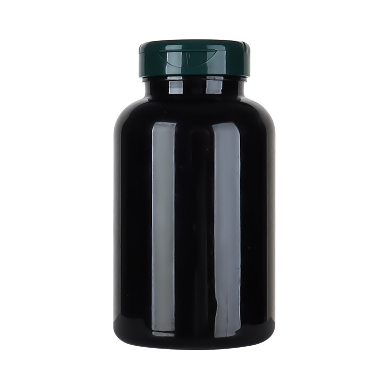 300ML black high-grade maca vitamin tablet health care product bottle light-proof bottle flip-top capsule pill bottle
