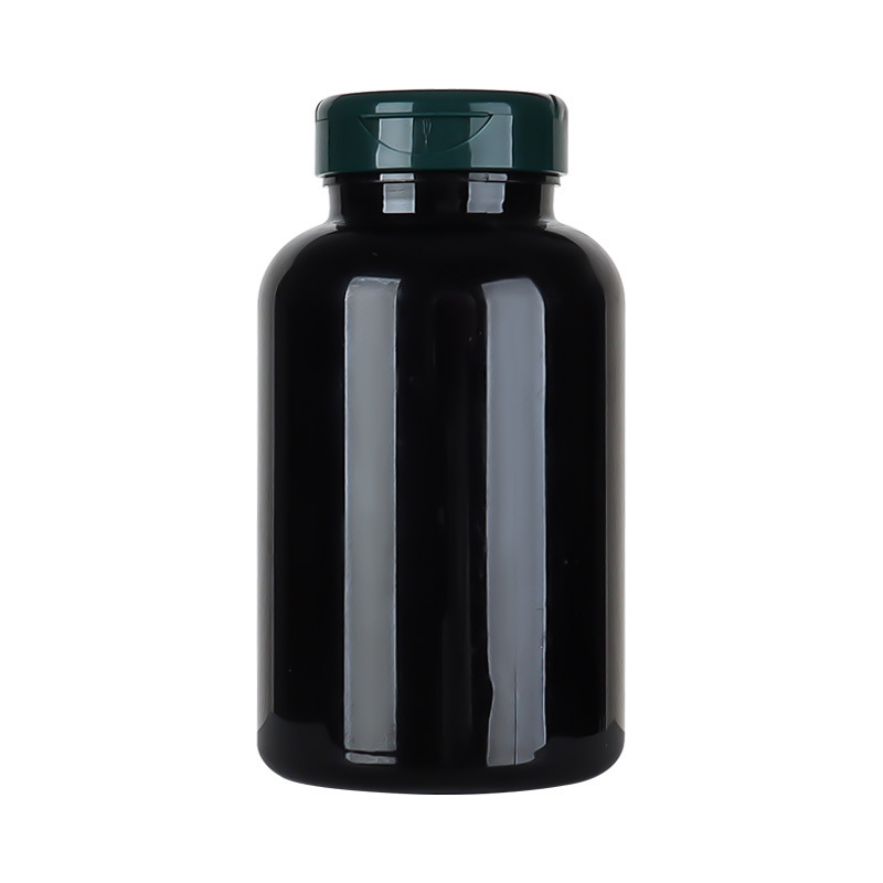 300ML black high-grade maca vitamin tablet health care product bottle light-proof bottle flip-top capsule pill bottle