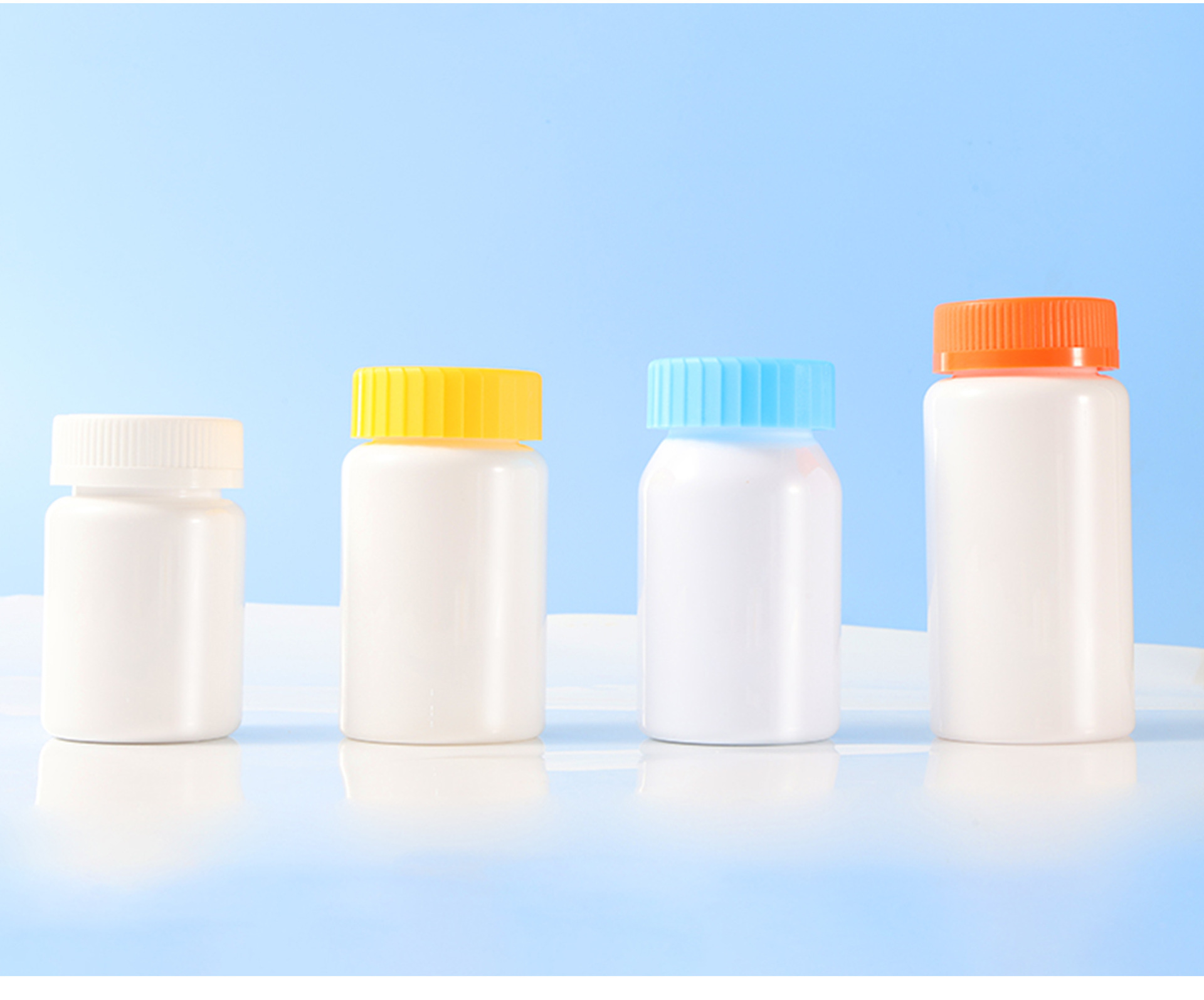 80-150ml white capsule bottle, screw cap, food grade medicine bottle, empty bottle, small bottle, plastic bottle for packaging