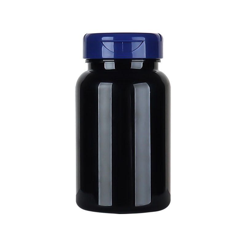 175ML black plastic bottle large capacity wide mouth PP flip cover capsule pill health care product bottle medicine packaging bottle