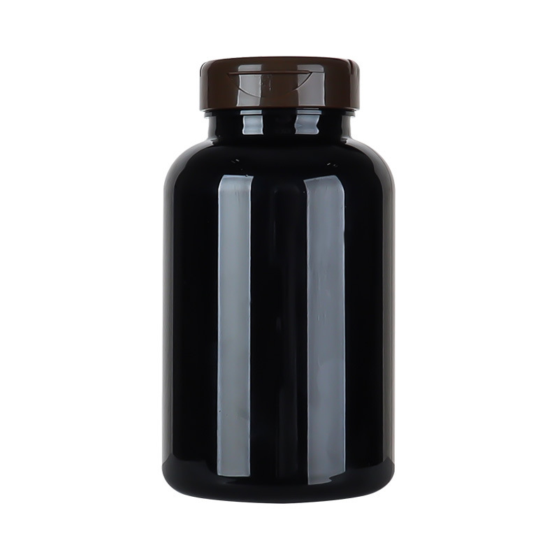 300ML black high-grade maca vitamin tablet health care product bottle light-proof bottle flip-top capsule pill bottle