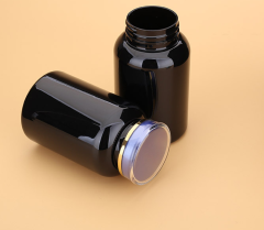High-grade light-proof black capsule bottle 250cc Cordyceps Maca large capacity packaging sample bottle empty bottle