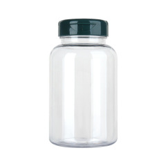 PET 250ML plastic transparent packaging solid plastic bottle large empty bottle medicine bottle capsule tablet flip cover