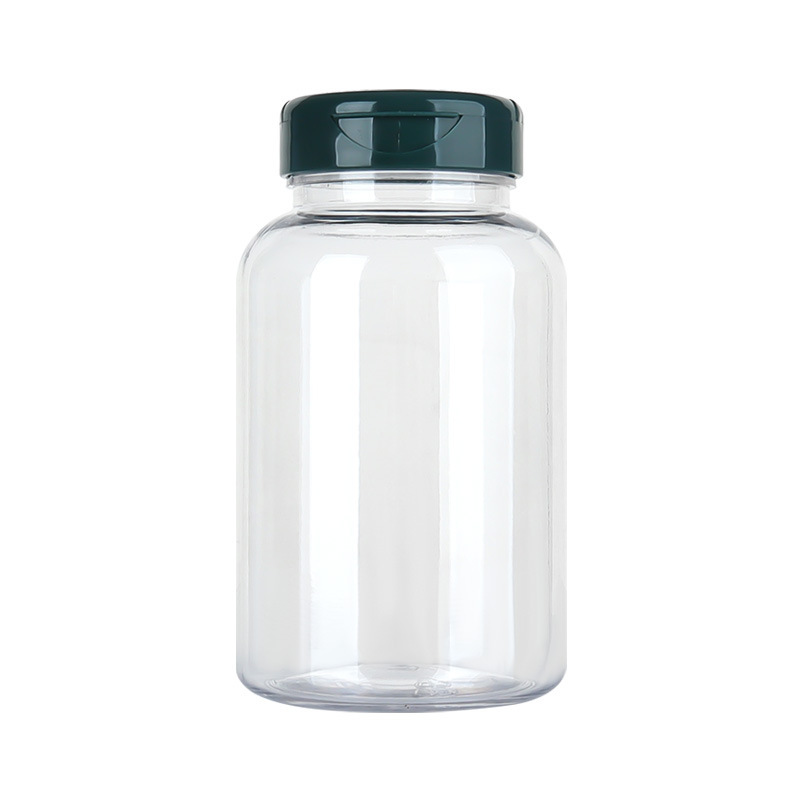 PET 250ML plastic transparent packaging solid plastic bottle large empty bottle medicine bottle capsule tablet flip cover
