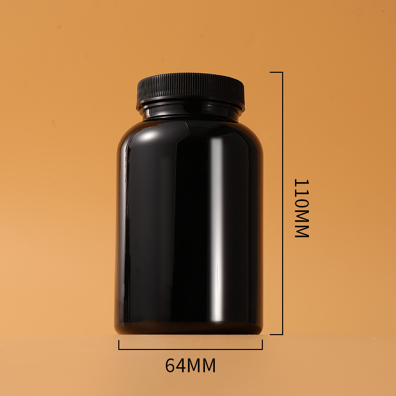 250ml food grade capsule bottle PET plastic sealed bottle single layer cover health care product bottle empty medicine bottle